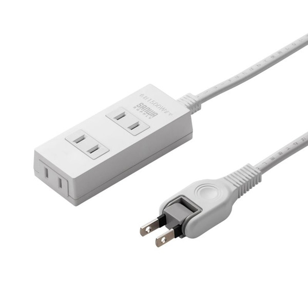 サンワサプライ 火災予防タップ 3個口 2m ホワイト TAP-TSH32N2 1個（ご注文単位1個）【直送品】