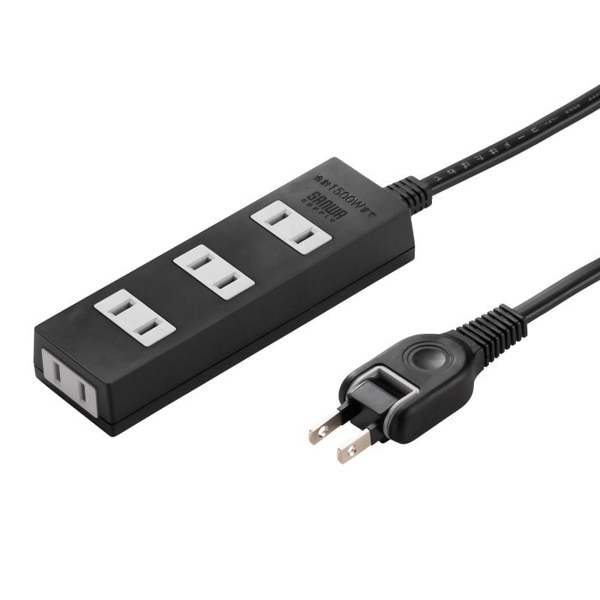 サンワサプライ 火災予防安全タップ 2P・4個口・2m・ブラック TAP-TSH42BKN2 1個（ご注文単位1個）【直送品】