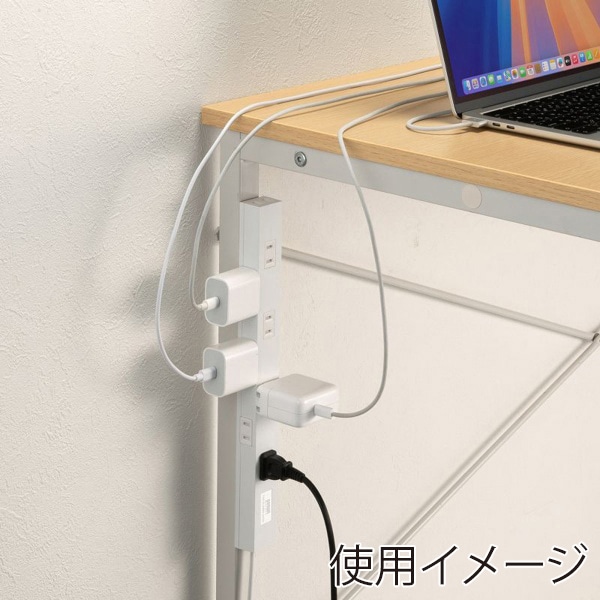 サンワサプライ スリムタップ 2P・8個口・2m TAP-SLIM8N-2 1個（ご注文単位1個）【直送品】