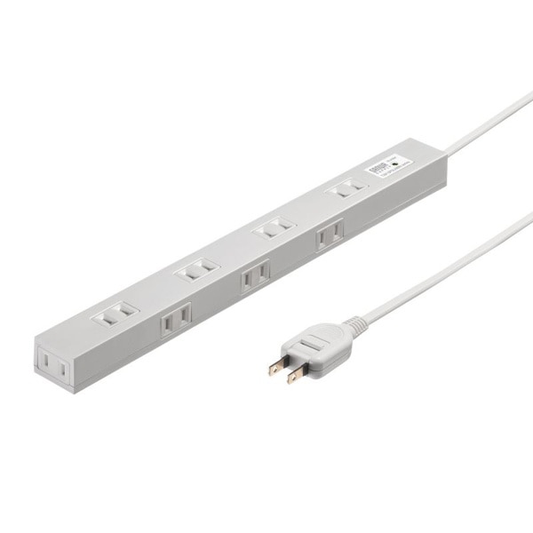 サンワサプライ スリム雷ガードタップ 2P・8個口・2m TAP-SPSLIM8N-2 1個（ご注文単位1個）【直送品】