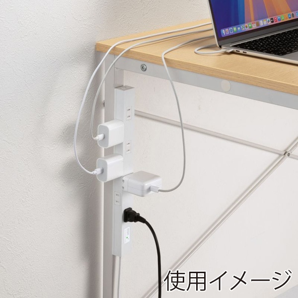 サンワサプライ スリム雷ガードタップ 2P・8個口・3m TAP-SPSLIM8N-3 1個（ご注文単位1個）【直送品】