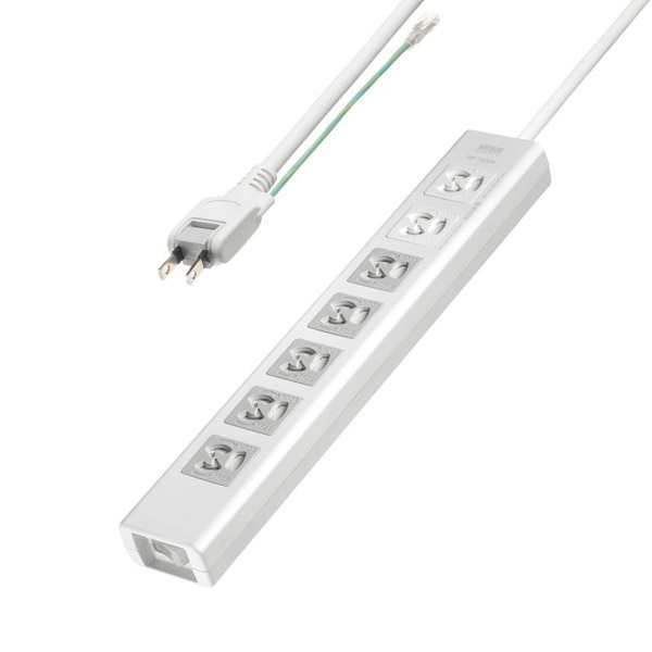 サンワサプライ 抜け止めシャッタータップ 5個口連動集中スイッチ 3P 7個口 2m TAP-F37SH-2KS 1個（ご注文単位1個）【直送品】