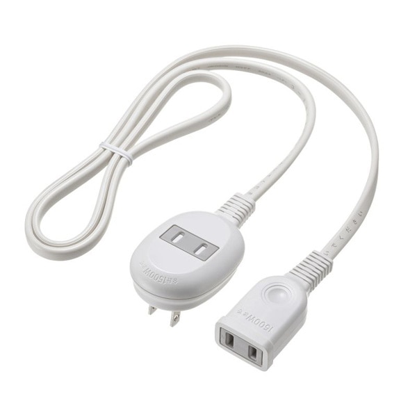 サンワサプライ プラス1個口延長コード 2P 1個口+1個口 1m ホワイト TAP-B8-1K 1個（ご注文単位1個）【直送品】