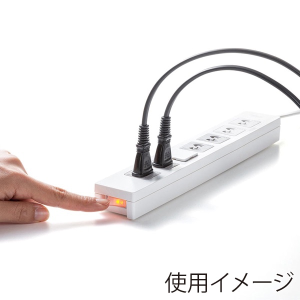サンワサプライ 電源タップ 2極抜け止めタイプ 2P 7個口 2m TAP-F27-2KP 1個（ご注文単位1個）【直送品】
