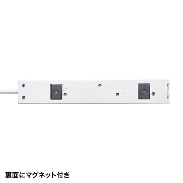 サンワサプライ 電源タップ 2極抜け止めタイプ 2P 7個口 2m TAP-F27-2KP 1個（ご注文単位1個）【直送品】