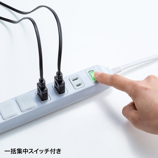 サンワサプライ 雷ガードタップ マグネット付き 2P・6個口・2m TAP-SP216 1個（ご注文単位1個）【直送品】