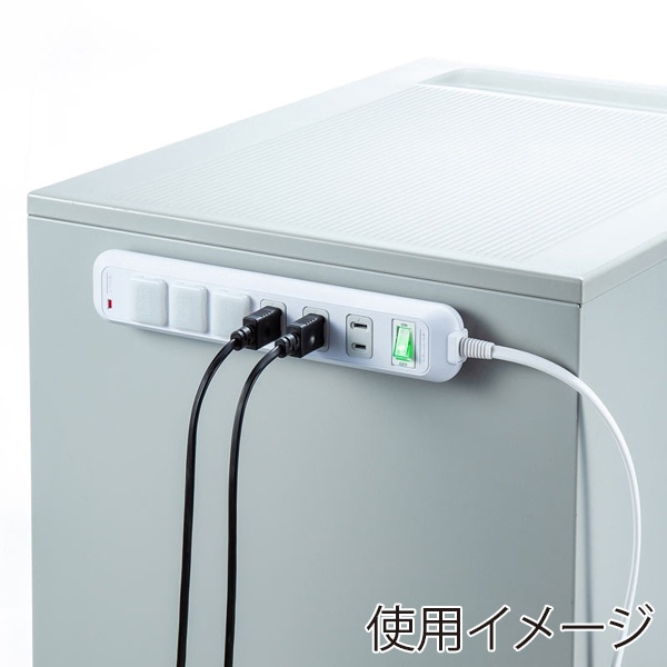 サンワサプライ 雷ガードタップ マグネット付き 2P・6個口・2m TAP-SP216 1個（ご注文単位1個）【直送品】