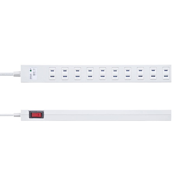 サンワサプライ 雷ガードタップ シャッター付き 2P・10個口・1m TAP-SP217-1 1個（ご注文単位1個）【直送品】