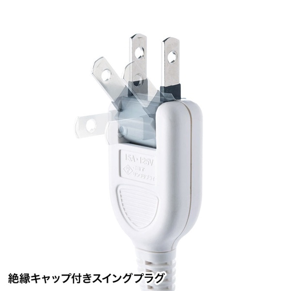 サンワサプライ 雷ガードタップ シャッター付き 2P・10個口・2m TAP-SP217-2 1個（ご注文単位1個）【直送品】