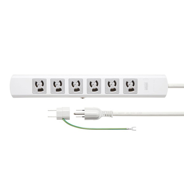 サンワサプライ 電源タップ 3P 6個口 3m ホワイト TAP-36MG-3 1個（ご注文単位1個）【直送品】