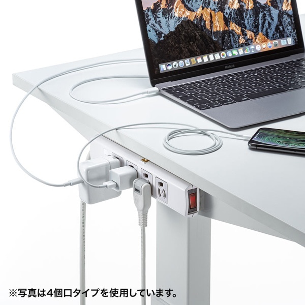 サンワサプライ 電源タップ 3P 6個口 5m ホワイト TAP-36MG-5 1個（ご注文単位1個）【直送品】