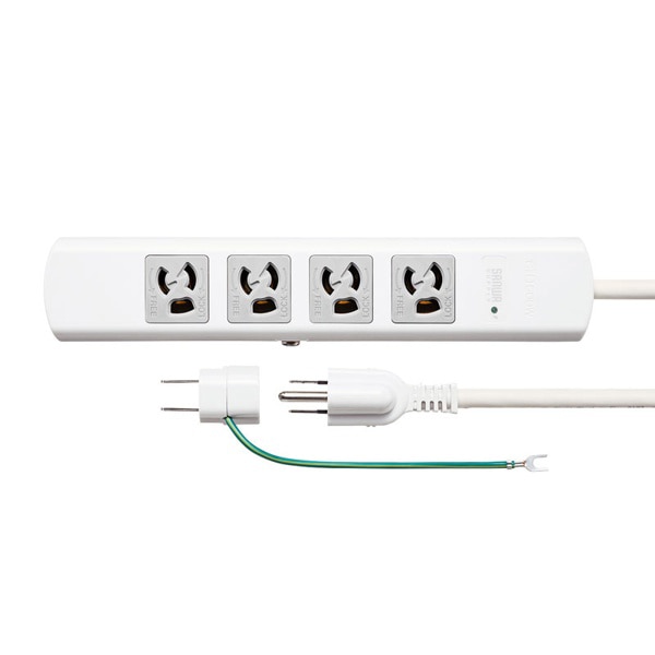 サンワサプライ 雷ガードタップ マグネット付き 抜け止めタイプ 3P・4個口・3m TAP-SP34MG-3 1個（ご注文単位1個）【直送品】