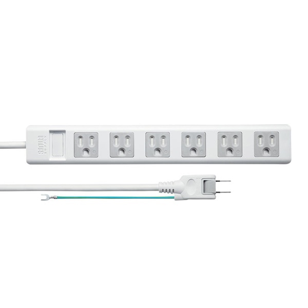 サンワサプライ シャッタータップ 2Pスイングプラグ 3P・6個口・5m TAP-SH3650MG 1個（ご注文単位1個）【直送品】