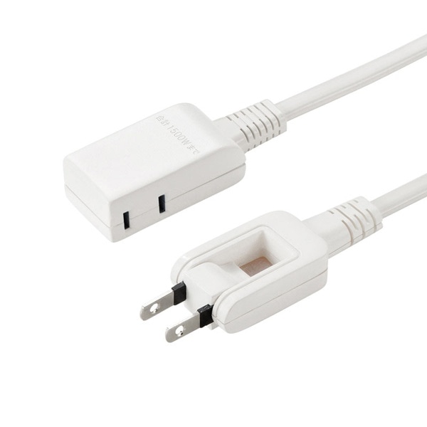 サンワサプライ マイクロタップ 収納式スイングプラグ 2個口 1m ホワイト TAP-M61W 1個（ご注文単位1個）【直送品】