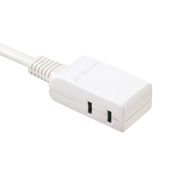サンワサプライ マイクロタップ 収納式スイングプラグ 2個口 1m ホワイト TAP-M61W 1個（ご注文単位1個）【直送品】