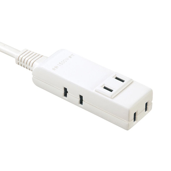 サンワサプライ マイクロタップ 収納式スイングプラグ 4個口 0.5m ホワイト TAP-M805W 1個（ご注文単位1個）【直送品】