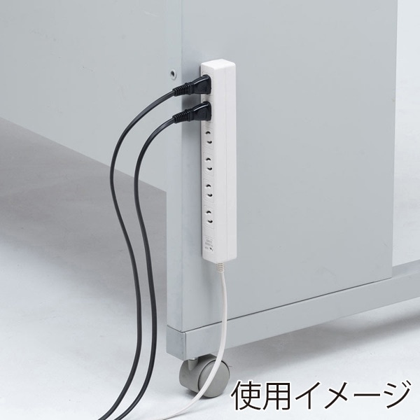 サンワサプライ 雷ガードタップ 抜け止めタイプ 2P・6個口・5m TAP-SPWMG26-5 1個（ご注文単位1個）【直送品】