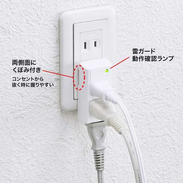 サンワサプライ 雷ガードタップ 2P・3個口 TAP-SP222 1個（ご注文単位1個）【直送品】