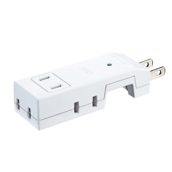 サンワサプライ 雷ガードタップ 2P 4個口 収納式スイングプラグ TAP-SP225 1個（ご注文単位1個）【直送品】