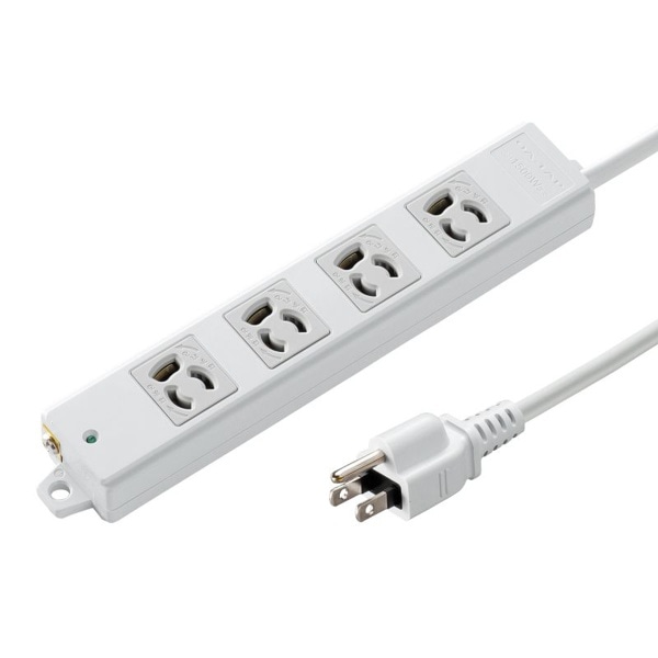 サンワサプライ 工事物件タップ 抜け止めタイプ 3P 4個口 2m グレー TAP-KS4-2 1個（ご注文単位1個）【直送品】