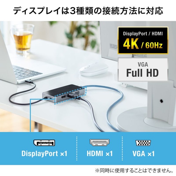 サンワサプライ USB Type-C ドッキングステーション VGAポート付き USB-DKM2BK 1個（ご注文単位1個）【直送品】