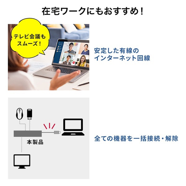 サンワサプライ USB Type-C ドッキングステーション VGAポート付き USB-DKM2BK 1個（ご注文単位1個）【直送品】