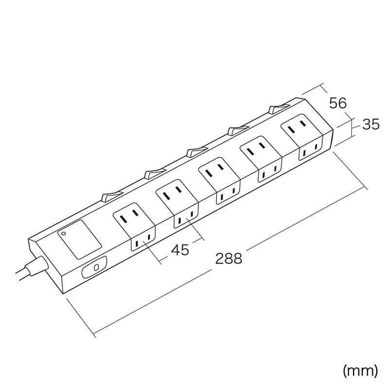 サンワサプライ 節電タップ 2P　10個口　5m TAP-SP2110SW-5 1個（ご注文単位1個）【直送品】
