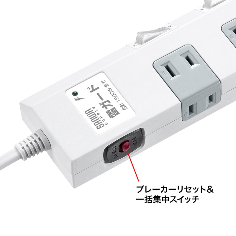 サンワサプライ 節電タップ 2P　10個口　5m TAP-SP2110SW-5 1個（ご注文単位1個）【直送品】