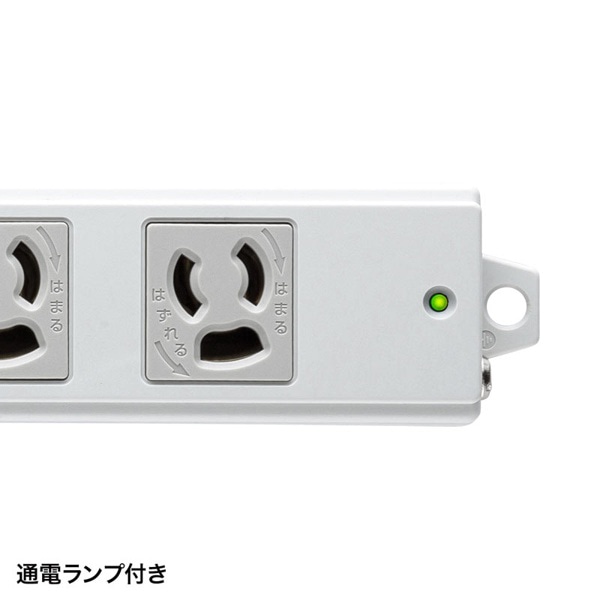 サンワサプライ 工事物件タップ 抜け止めタイプ 3P 2個口 1m グレー TAP-KS2-1 1個（ご注文単位1個）【直送品】