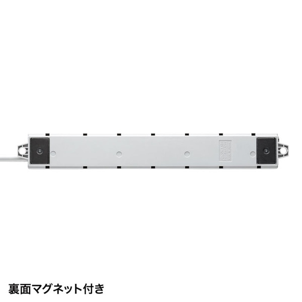 サンワサプライ 工事物件タップ 抜け止めタイプ 3P 6個口 2m グレー TAP-KS6-2 1個（ご注文単位1個）【直送品】
