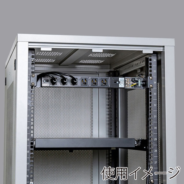 サンワサプライ サーバーラック用コンセントバー 1U用 20A 3P・6個口・3m TAP-SVSL206-1U 1個（ご注文単位1個）【直送品】