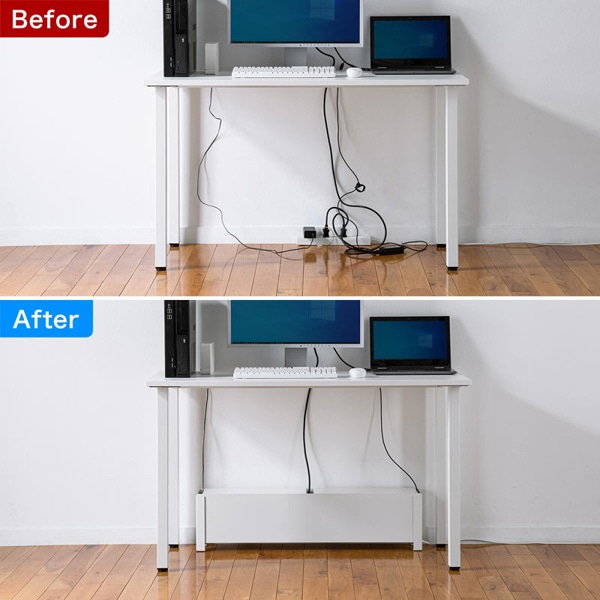 サンワサプライ ケーブル&タップ収納ボックス ホワイト CB-BOXS9W 1個（ご注文単位1個）【直送品】