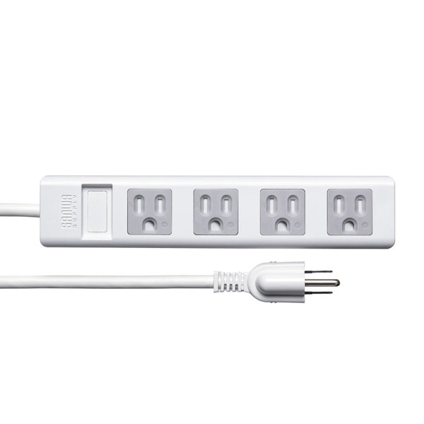 サンワサプライ シャッタータップ 3Pプラグ 3P・4個口・2.5m TAP-SH3425MG3P 1個(ご注文単位1個)【直送品】