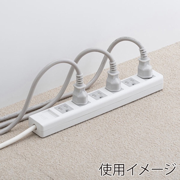 サンワサプライ シャッタータップ 3Pプラグ 3P・6個口・2.5m TAP-SH3625MG3P 1個（ご注文単位1個）【直送品】