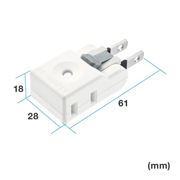 サンワサプライ 楽抜けマイクロタップ 2P 2個口 TAP-B56W 1個(ご注文単位1個)【直送品】