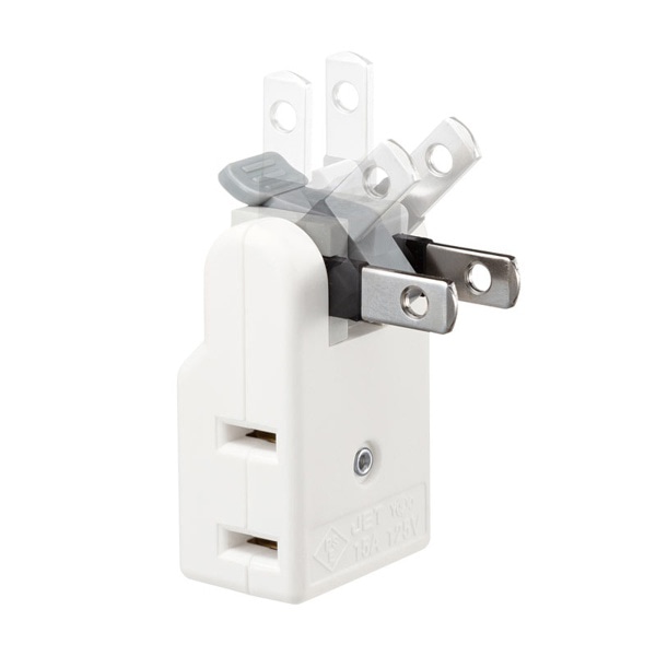 サンワサプライ 楽抜けマイクロタップ 2P 2個口 TAP-B56W 1個(ご注文単位1個)【直送品】