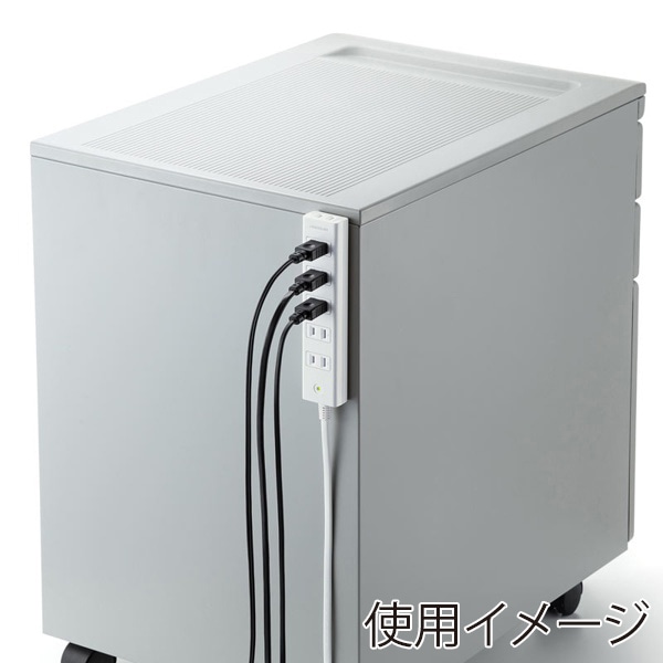 サンワサプライ 雷ガードタップ マグネット付き 2P・6個口・1m TAP-SP2116MG-1WN 1個(ご注文単位1個)【直送品】