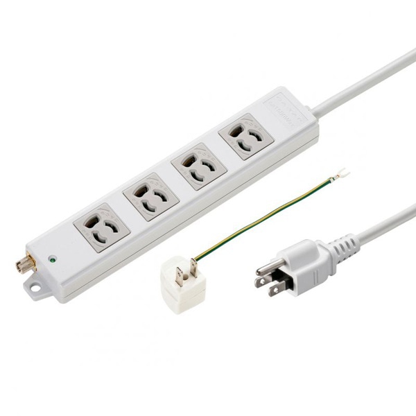 サンワサプライ 抜け止めタップ 3P 4個口 3m TAP-5431MGN2-3 1個(ご注文単位1個)【直送品】