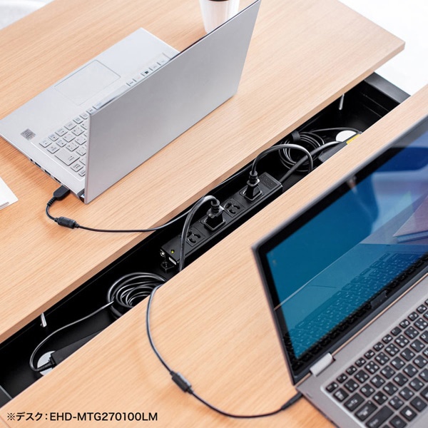 サンワサプライ 工事物件タップ 抜け止めタイプ 3P 4個口 1m ブラック TAP-KS4-1BK 1個（ご注文単位1個）【直送品】