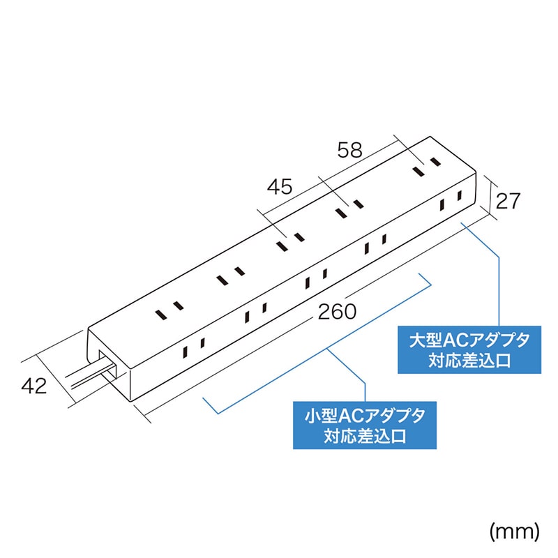 サンワサプライ 電源タップ 強力ネオジムマグネット付き 2P 10個口 1m TAP-2210-1BK ブラック 1個(ご注文単位1個)【直送品】