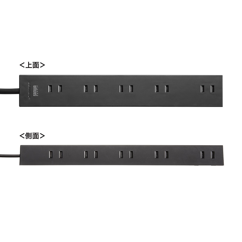 サンワサプライ 電源タップ 強力ネオジムマグネット付き 2P 10個口 1m TAP-2210-1BK ブラック 1個(ご注文単位1個)【直送品】