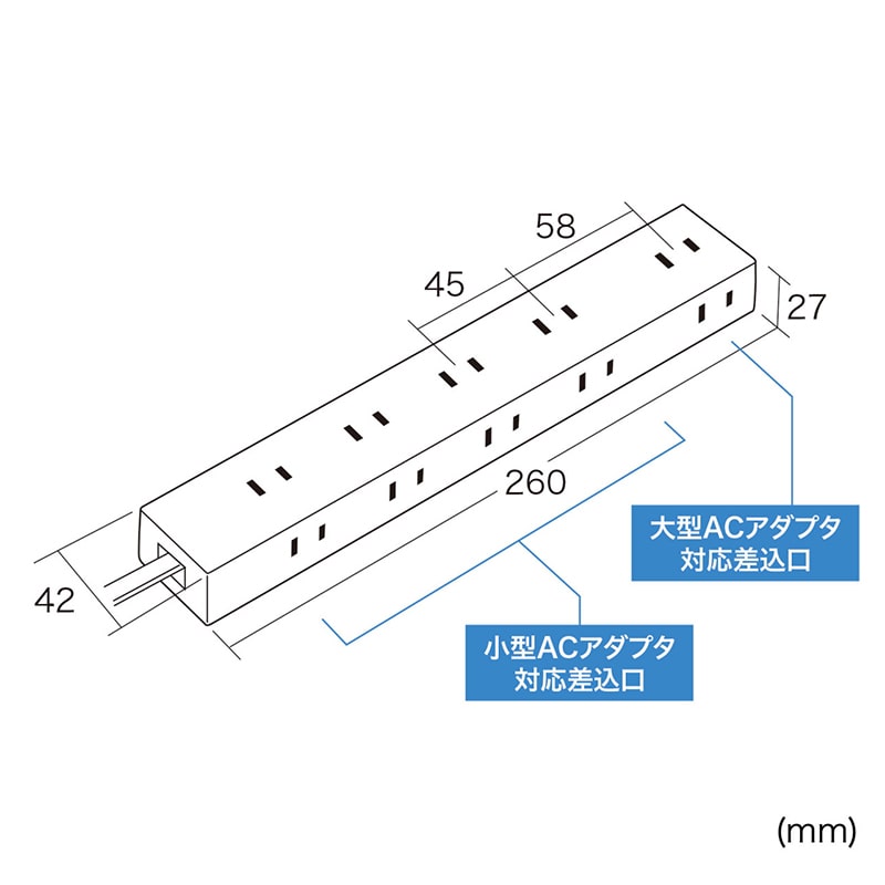 サンワサプライ 電源タップ 強力ネオジムマグネット付き 2P 10個口 2m TAP-2210-2BK ブラック 1個(ご注文単位1個)【直送品】