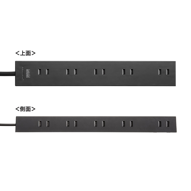 サンワサプライ 電源タップ 強力ネオジムマグネット付き 2P 10個口 2m TAP-2210-2BK ブラック 1個(ご注文単位1個)【直送品】