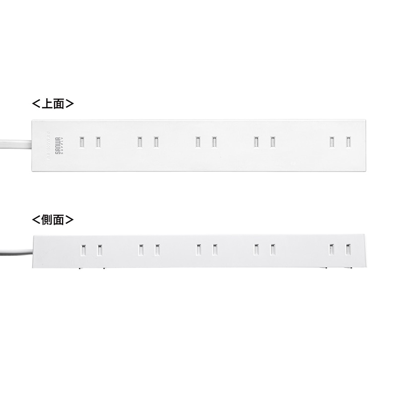 サンワサプライ 電源タップ 強力ネオジムマグネット付き 2P 10個口 5m TAP-2210-5W ホワイト 1個(ご注文単位1個)【直送品】