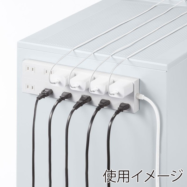 サンワサプライ 電源タップ 2P 12個口 1m ホワイト TAP-2312-1W 1個(ご注文単位1個)【直送品】