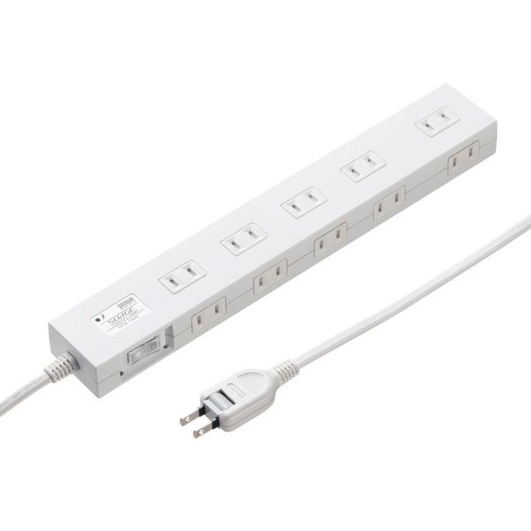 サンワサプライ 雷ガードタップ 10個口・1m・ホワイト TAP-SP2110N-1W 1個(ご注文単位1個)【直送品】