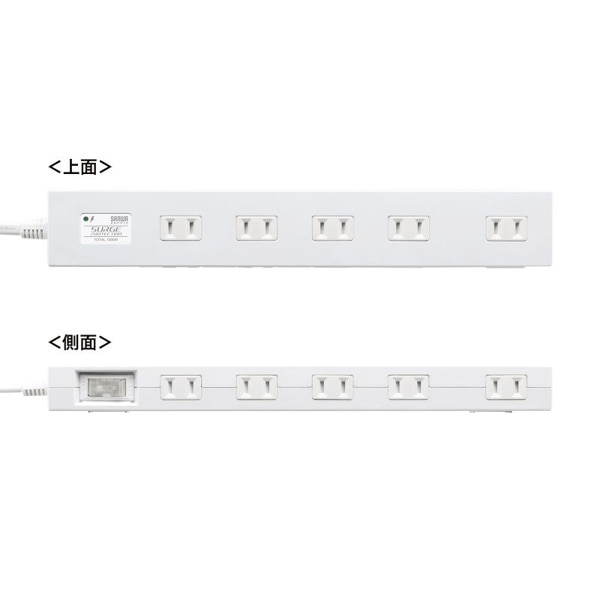 サンワサプライ 雷ガードタップ 10個口・1m・ホワイト TAP-SP2110N-1W 1個（ご注文単位1個）【直送品】