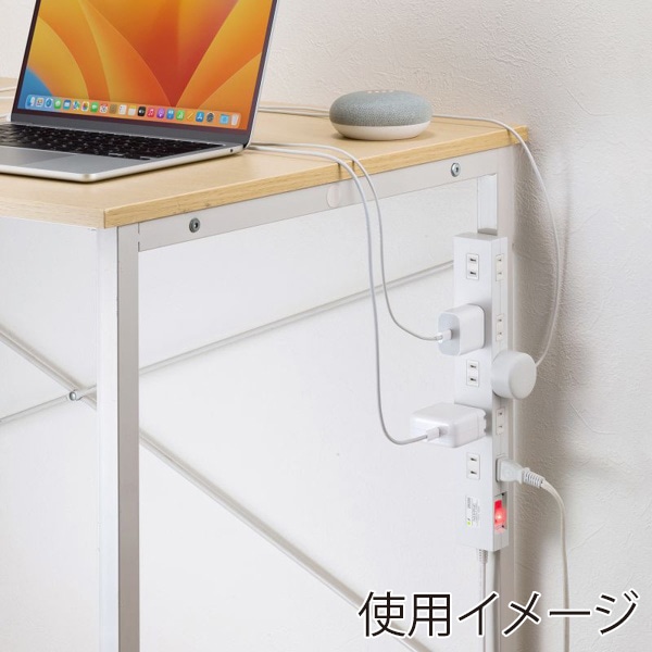 サンワサプライ 雷ガードタップ 10個口・1m・ホワイト TAP-SP2110N-1W 1個（ご注文単位1個）【直送品】