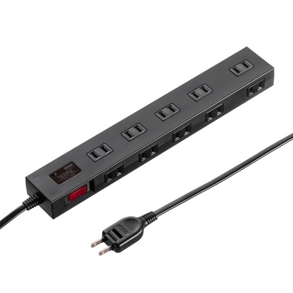 サンワサプライ 雷ガードタップ 10個口・1m・ブラック TAP-SP2110N-1BK 1個(ご注文単位1個)【直送品】
