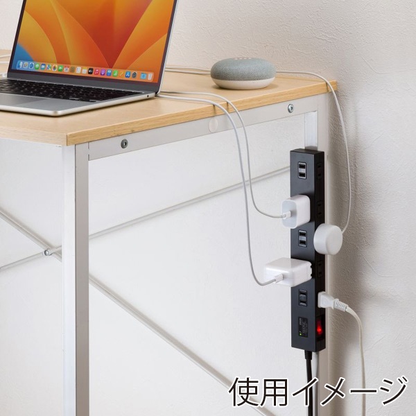 サンワサプライ 雷ガードタップ 10個口・1m・ブラック TAP-SP2110N-1BK 1個（ご注文単位1個）【直送品】